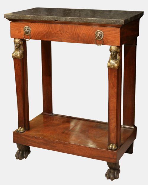 French Empire Mahogany & Bronze Mounted Console