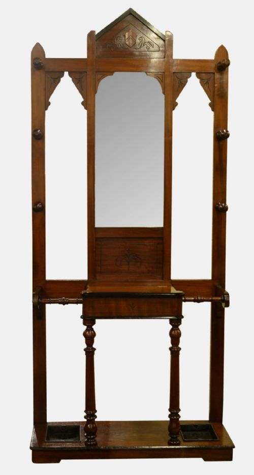 19th Century Walnut Hall Stand