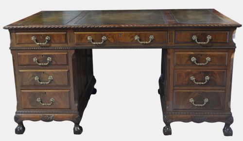 Edwardian Mahogany Pedestal Desk