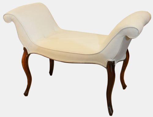 Victorian Scroll End Upholstered Window Seat