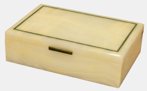Art Deco Onyx & Malachite Cigarette Box