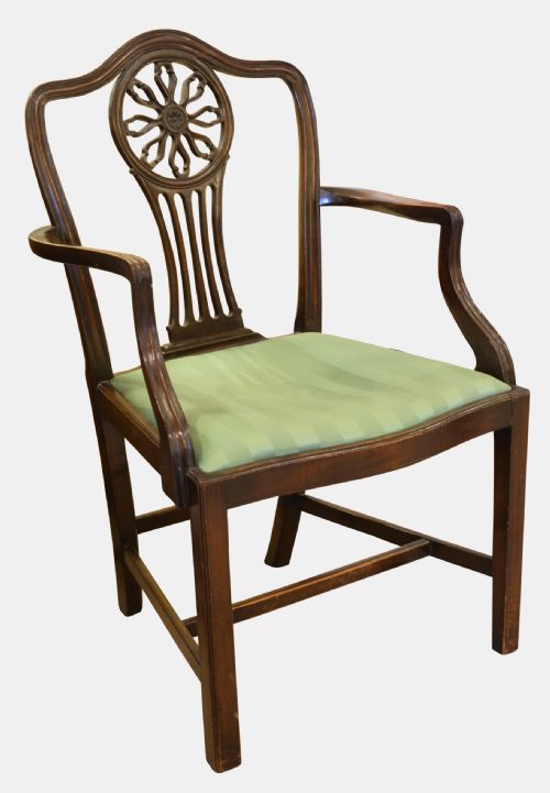 Mahogany Hepplewhite Style Carver/desk Chair
