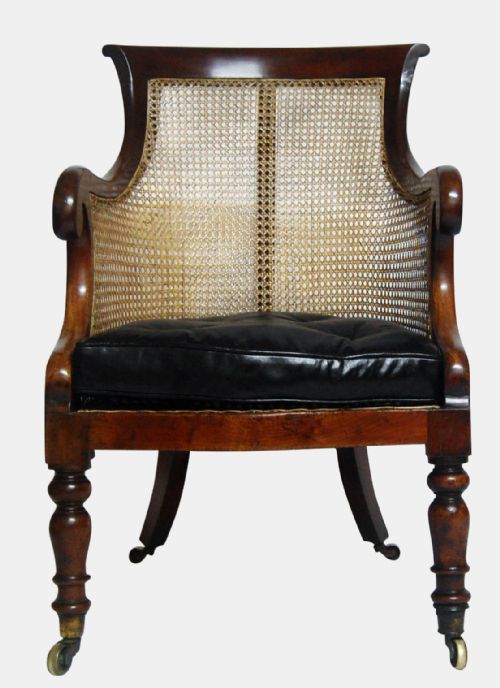 Regency Mahogany Bergere Library Tub Chair