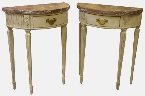 Pair of Demi-lune Console Tables