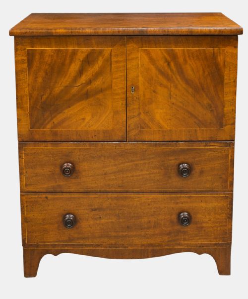 English Regency Crossbanded Bedside Cabinet