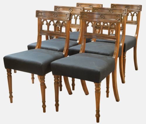 Set of 6 Regency Mahogany Dining Chairs
