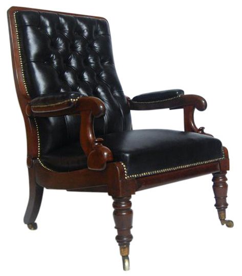 William IV Mahogany Reclining Library Armchair