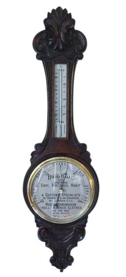 Art Deco Oak Aneroid Wheel Barometer