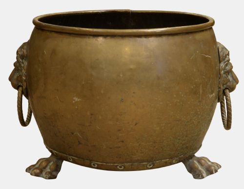 19th Century Brass Log Bucket