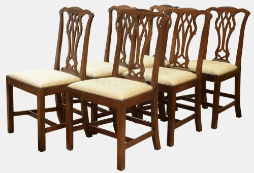Set of 6 Country Chippendale Style Dining Chairs
