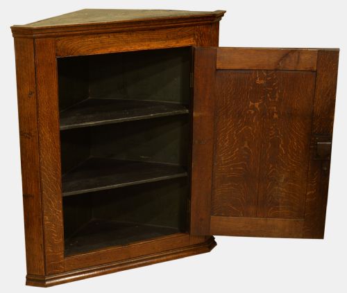 George III Period Oak Corner Cupboard