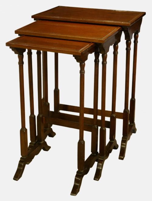 Edwardian Mahogany Nest of 3 Tables