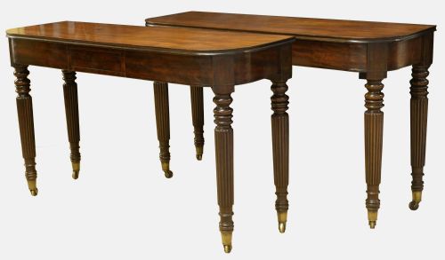 Pair of Regency Mahogany Gillows Style Console Tables