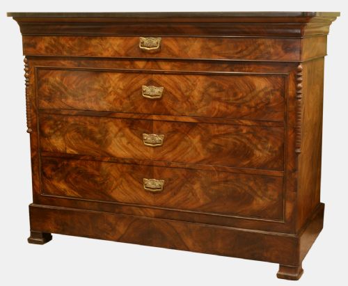 Flame Mahogany Four Drawer Commode