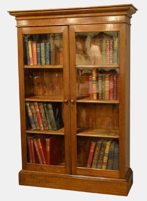 Victorian Glazed Oak Bookcase