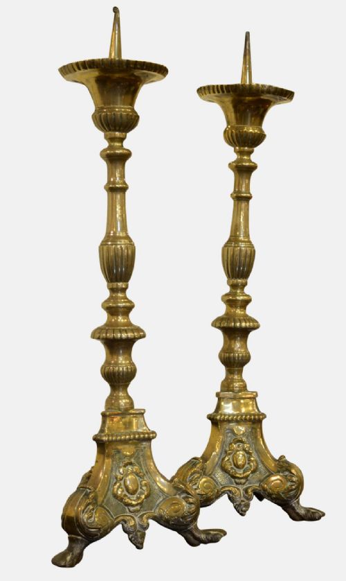 Pair of 19th Century Brass Candlesticks