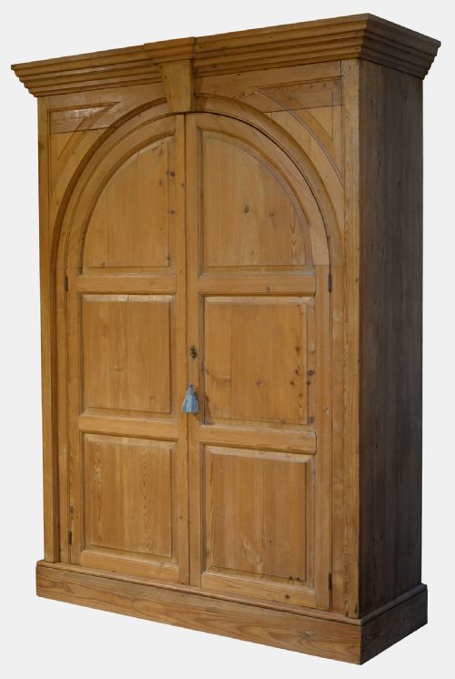 Pine Cupboard with Arched Doors
