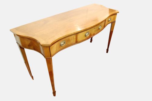 Georgian Style Mahogany Serving Table, Cross-banded in Satinwood