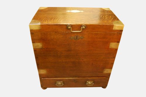Brass Bound Oak Silver Chest