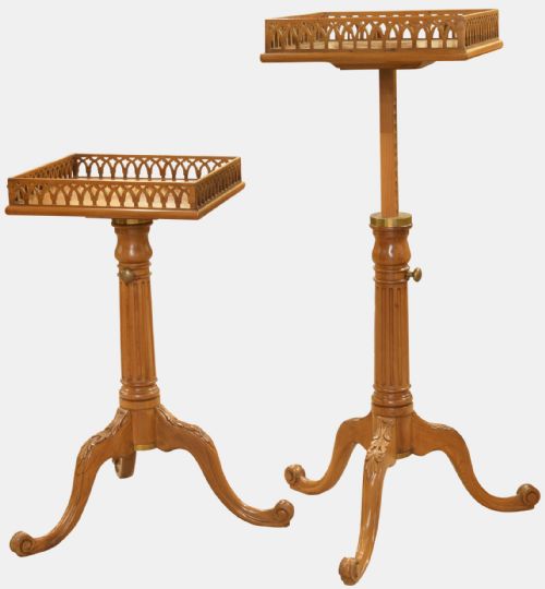 Pair of George III Style Adjustable Tripod Tables
