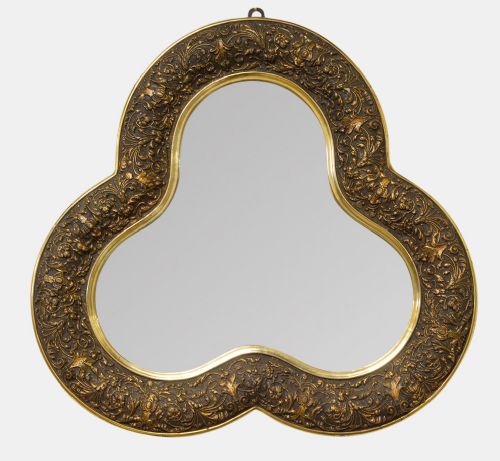 Victorian Trefoil Shaped Gilded Wall Mirror
