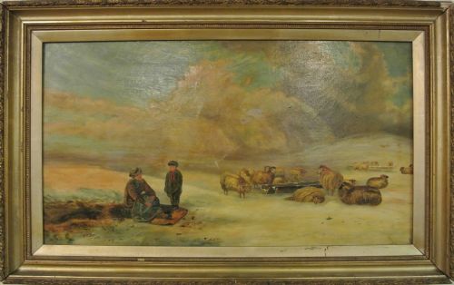 Oil on Canvas - Sheep and Shepherds
