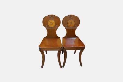A Pair of Hall Chairs

