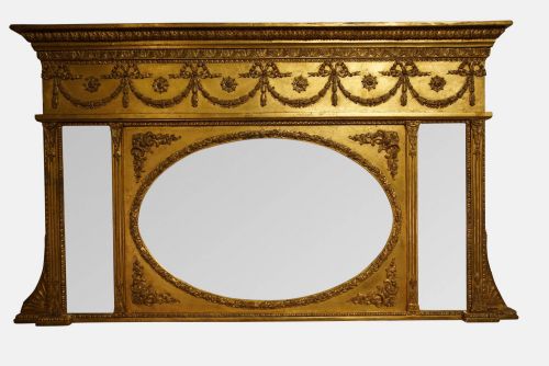 19thc Adam Revival Gilt Framed Mirror