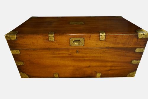 Victorian Brass Bound Camphor Wood Trunk