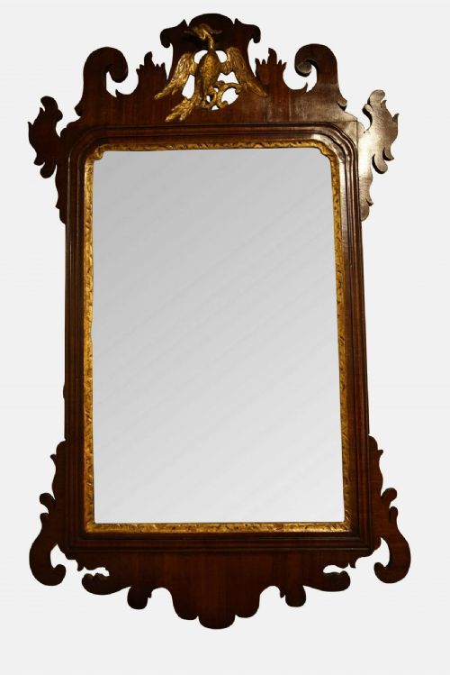 A George III Mahogany Fretwork Mirror
