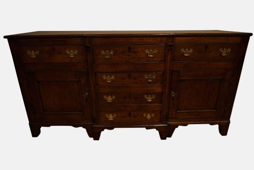 George III Oak Breakfront Dresser Base