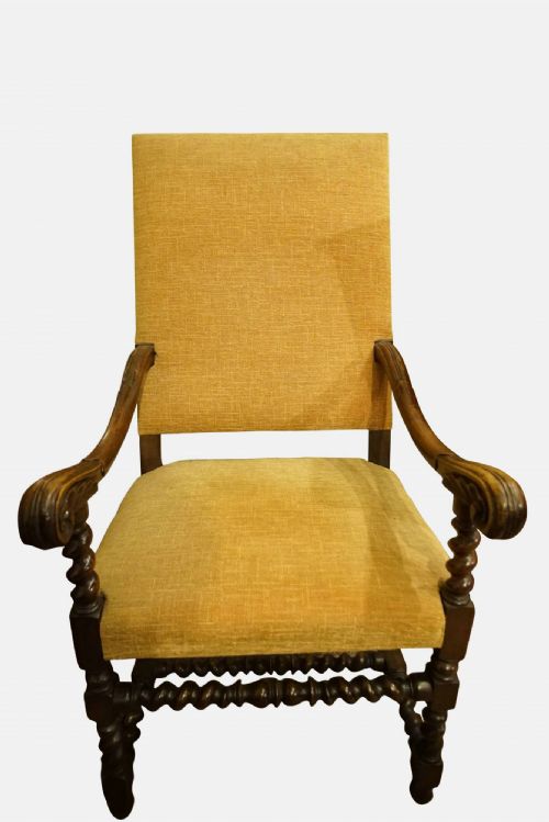 A 19thc Upholstered Throne Chair