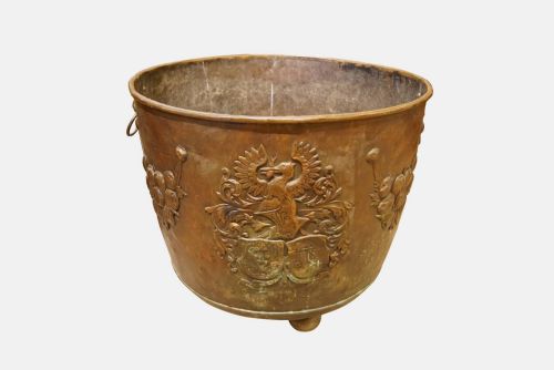 Large Copper Log Bin