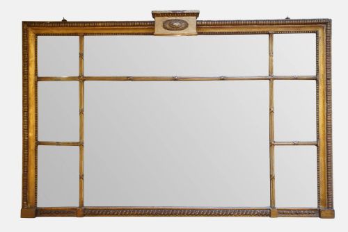 19thc Adam Style Overmantel Mirror