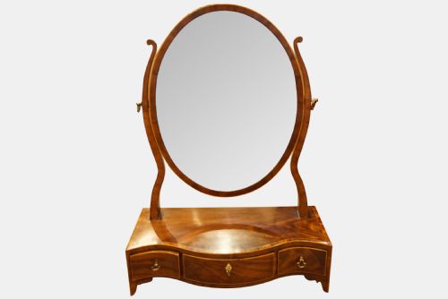 A George III Mahogany Framed Dressing Mirror
