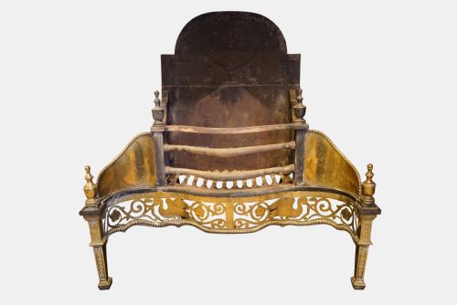 A Brass & Cast Iron Adam Style Fire Basket