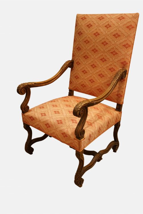 A Walnut Louis Xiii Style Armchair