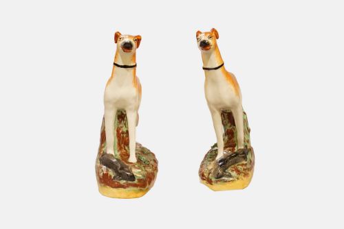 Mid 19thc Staffordshire Greyhounds/lurchers