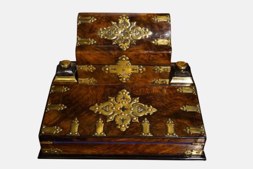Brass Mounted Walnut Writing Box C1860