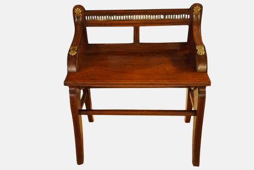Walnut & Brass Mounted Window Seat