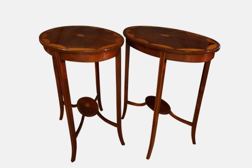Pair of Edwardian Oval Occasional Tables C1900