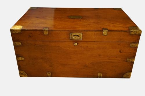 Brass Banded Teak Trunk