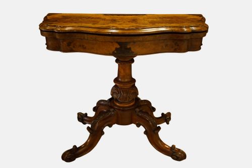 Burr Walnut Card Table