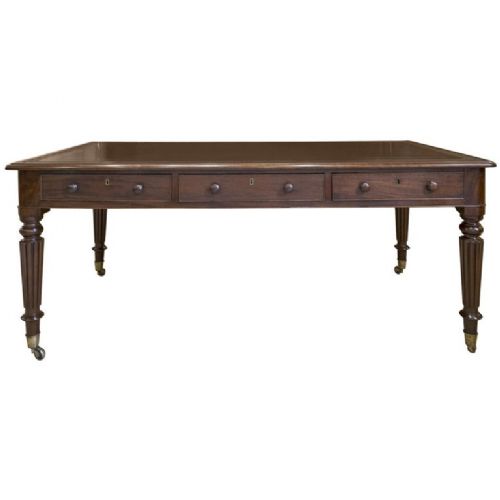 Regency Six-drawer Mahogany Library Table