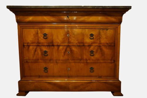 Satinwood and Marble Top French Commode