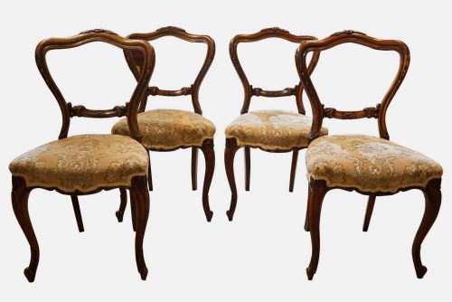 A Set of 4 19thc Rosewood Chairs