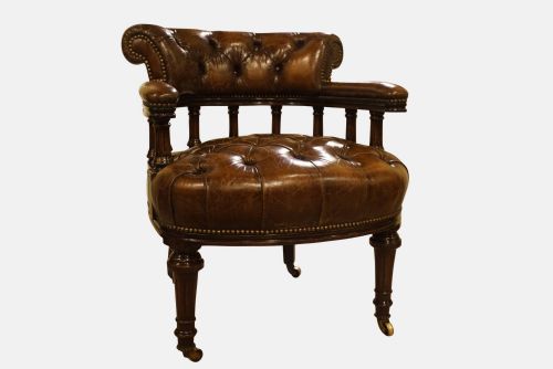 A Leather Captains Desk Chair