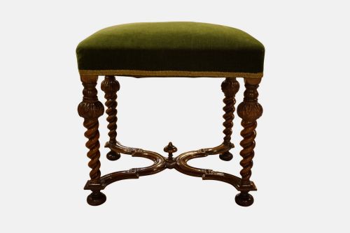 19thc William & Mary Style Walnut Stool