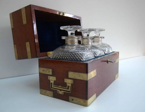 fig 1. Early Victorian Campaign Triple Decanter Set