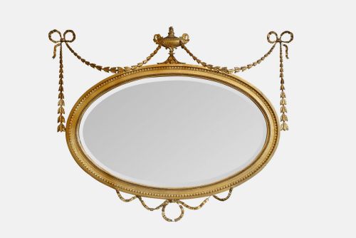 An Adam Style Oval Gilt Mirror
